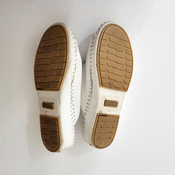 La Plume White Leather Slip On Sandals Made in Italy - Picture 7 of 7